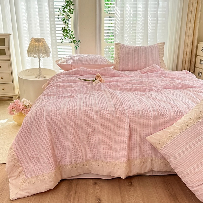 91家纺网 家纺一手货源 找家纺 （总）大麦家纺 2025新款泡泡棉夏被夏凉被空调被夏被四件套-乐芙