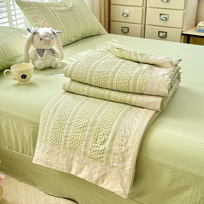 91家纺网 家纺一手货源 找家纺 （总）大麦家纺 2025新款泡泡棉夏被夏凉被空调被夏被四件套-乐芙