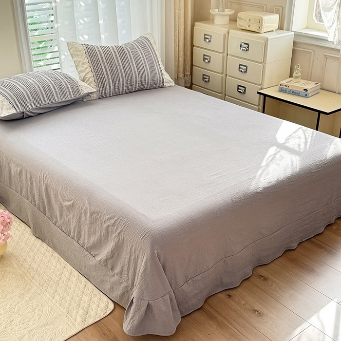 91家纺网 家纺一手货源 找家纺 大麦家纺 2025新款泡泡棉夏被夏凉被空调被夏被四件套-乐芙 乐芙-灰