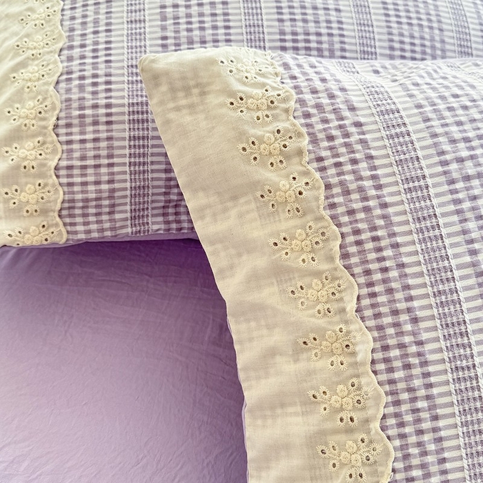 91家纺网 家纺一手货源 找家纺 大麦家纺 2025新款泡泡棉夏被夏凉被空调被夏被四件套-乐芙 乐芙-紫