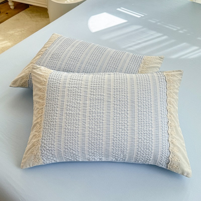 91家纺网 家纺一手货源 找家纺 大麦家纺 2025新款泡泡棉夏被夏凉被空调被夏被四件套-乐芙 乐芙-蓝