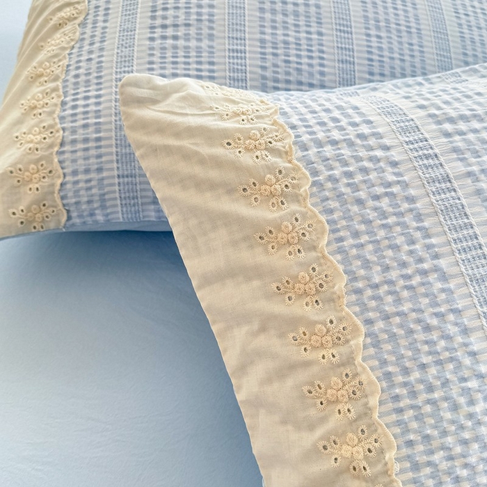 91家纺网 家纺一手货源 找家纺 大麦家纺 2025新款泡泡棉夏被夏凉被空调被夏被四件套-乐芙 乐芙-蓝