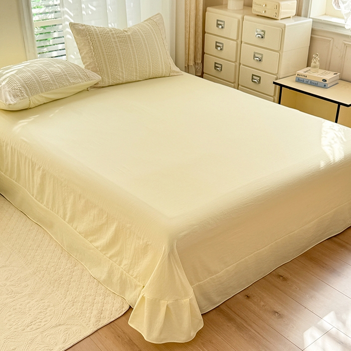 91家纺网 家纺一手货源 找家纺 大麦家纺 2025新款泡泡棉夏被夏凉被空调被夏被四件套-乐芙 乐芙-黄