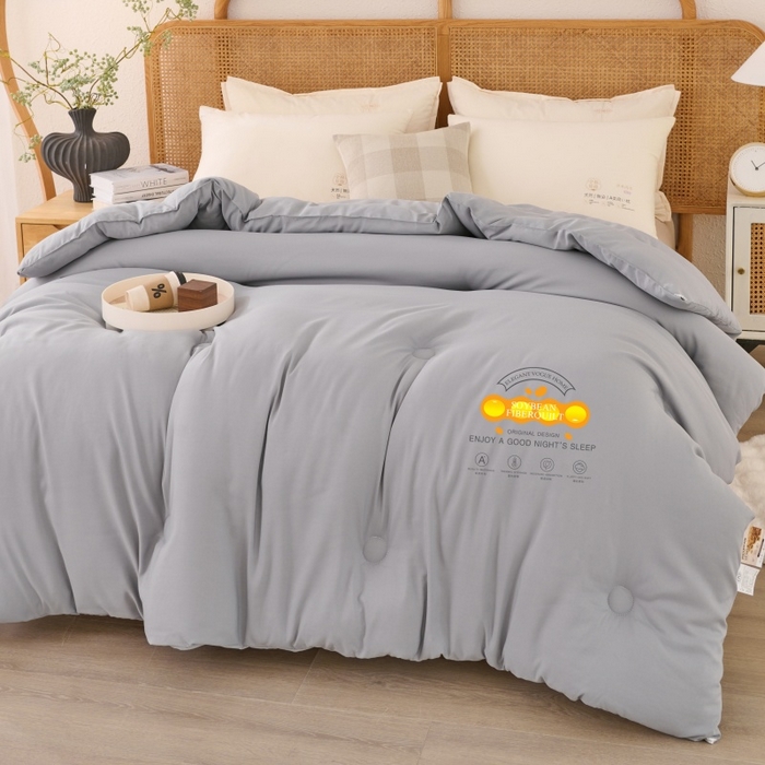 91家纺网 家纺一手货源 找家纺 瑶瑶家居床垫 2025新款大豆黄金被被子被芯 黄金被灰色