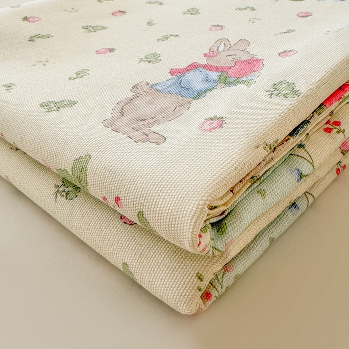 91家纺网 家纺一手货源 找家纺 梵朴 2025新款原棉老粗布床单凉席席子三件套 花丛兔