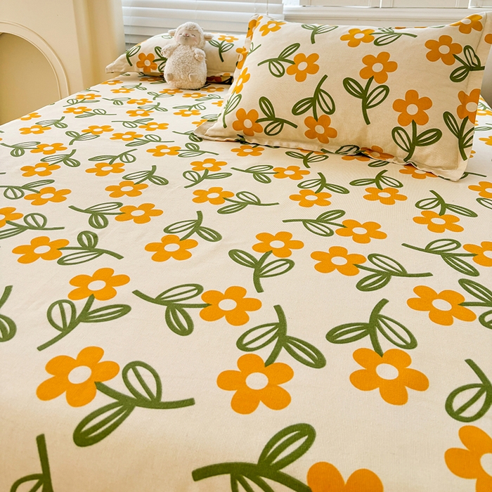 91家纺网 家纺一手货源 找家纺 梵朴 2025新款原棉老粗布床单凉席席子三件套 花叶