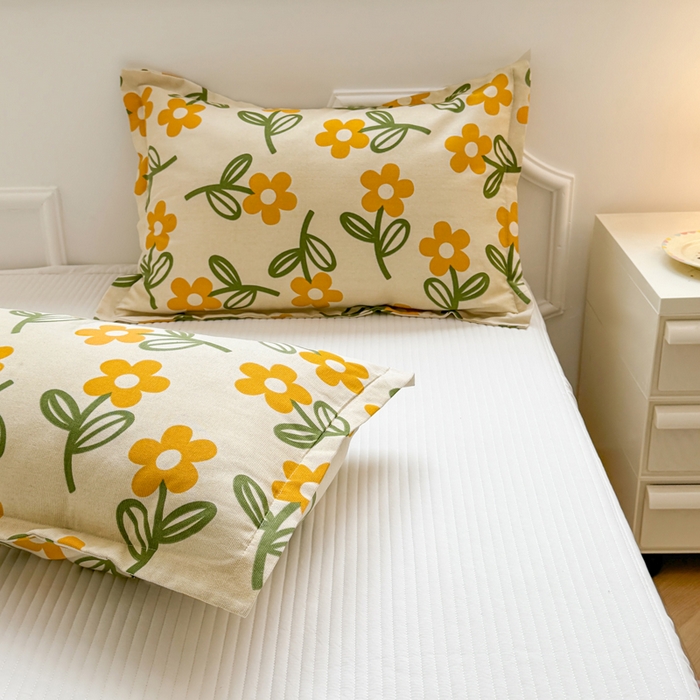 91家纺网 家纺一手货源 找家纺 梵朴 2025新款原棉老粗布床单凉席席子三件套 花叶