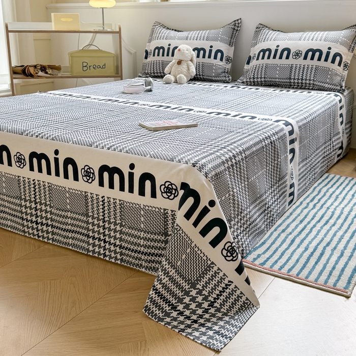 91家纺网 家纺一手货源 找家纺 梵朴 2025新款原棉老粗布床单凉席席子三件套 米兰