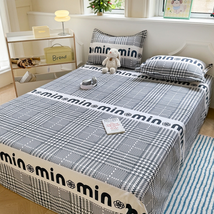 91家纺网 家纺一手货源 找家纺 梵朴 2025新款原棉老粗布床单凉席席子三件套 米兰