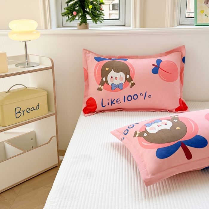 91家纺网 家纺一手货源 找家纺 梵朴 2025新款原棉老粗布床单凉席席子三件套 蜜桃女孩