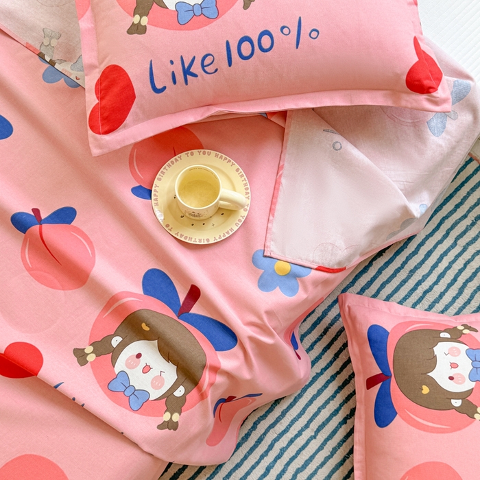 91家纺网 家纺一手货源 找家纺 梵朴 2025新款原棉老粗布床单凉席席子三件套 蜜桃女孩