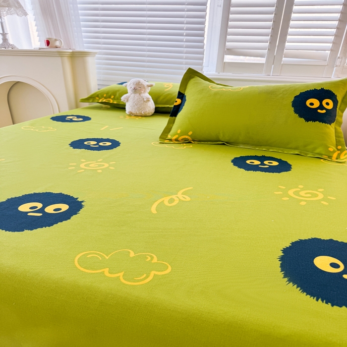 91家纺网 家纺一手货源 找家纺 梵朴 2025新款原棉老粗布床单凉席席子三件套 千寻煤球