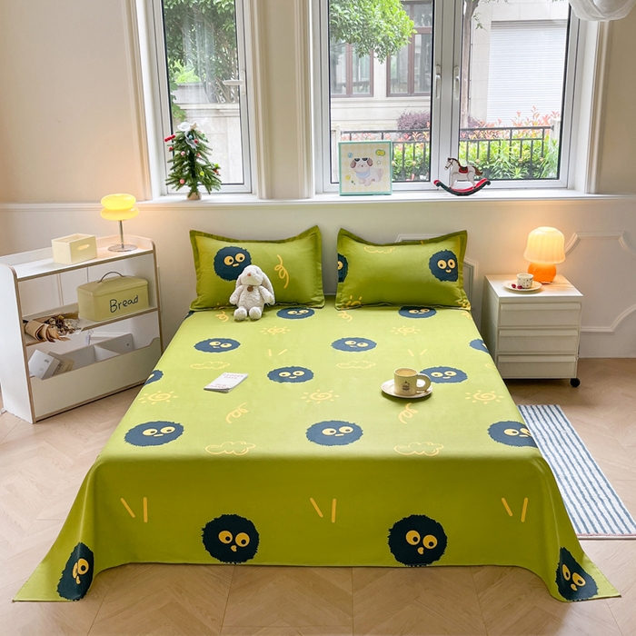 91家纺网 家纺一手货源 找家纺 梵朴 2025新款原棉老粗布床单凉席席子三件套 千寻煤球