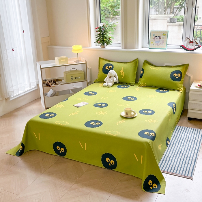 91家纺网 家纺一手货源 找家纺 梵朴 2025新款原棉老粗布床单凉席席子三件套 千寻煤球