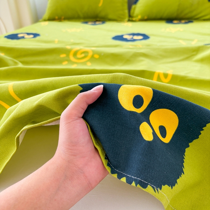 91家纺网 家纺一手货源 找家纺 梵朴 2025新款原棉老粗布床单凉席席子三件套 千寻煤球