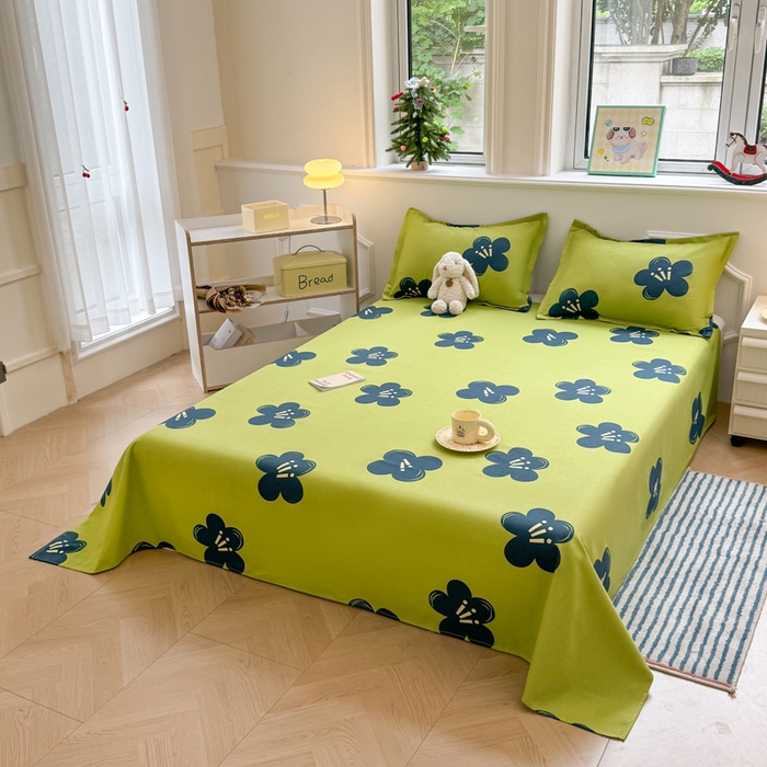 91家纺网 家纺一手货源 找家纺 梵朴 2025新款原棉老粗布床单凉席席子三件套 生如夏花