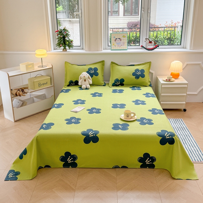 91家纺网 家纺一手货源 找家纺 梵朴 2025新款原棉老粗布床单凉席席子三件套 生如夏花