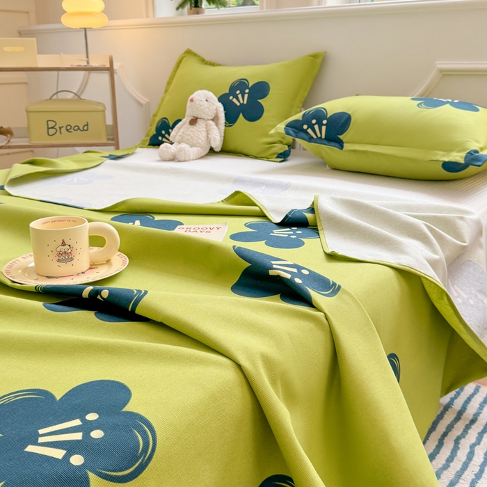 91家纺网 家纺一手货源 找家纺 梵朴 2025新款原棉老粗布床单凉席席子三件套 生如夏花