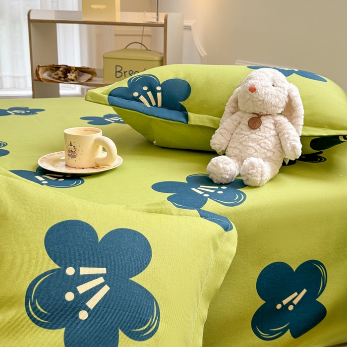 91家纺网 家纺一手货源 找家纺 梵朴 2025新款原棉老粗布床单凉席席子三件套 生如夏花