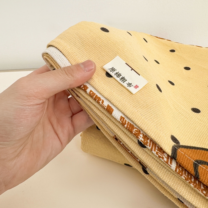 91家纺网 家纺一手货源 找家纺 梵朴 2025新款原棉老粗布床单凉席席子三件套 微笑熊-咖