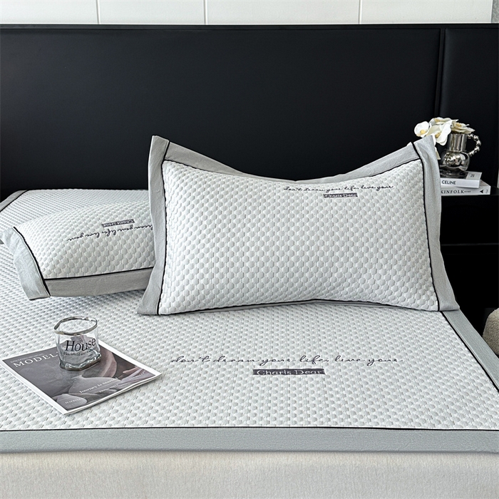 91家纺网 家纺一手货源 找家纺 笙意家纺 2025新款A类豆豆凉感软席席子凉席-赫拉 赫拉-淡雅灰