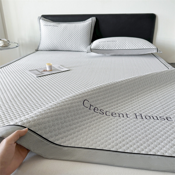 91家纺网 家纺一手货源 找家纺 笙意家纺 2025新款A类豆豆凉感软席席子凉席-赫拉 夏至-淡雅灰