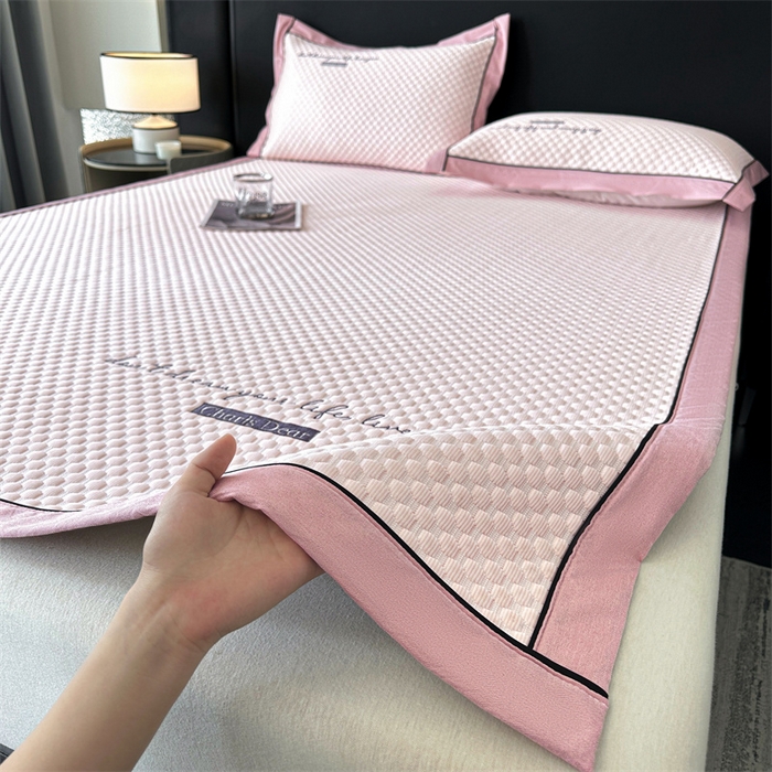 91家纺网 家纺一手货源 找家纺 笙意家纺 2025新款A类豆豆凉感软席席子凉席-赫拉 赫拉-清新粉