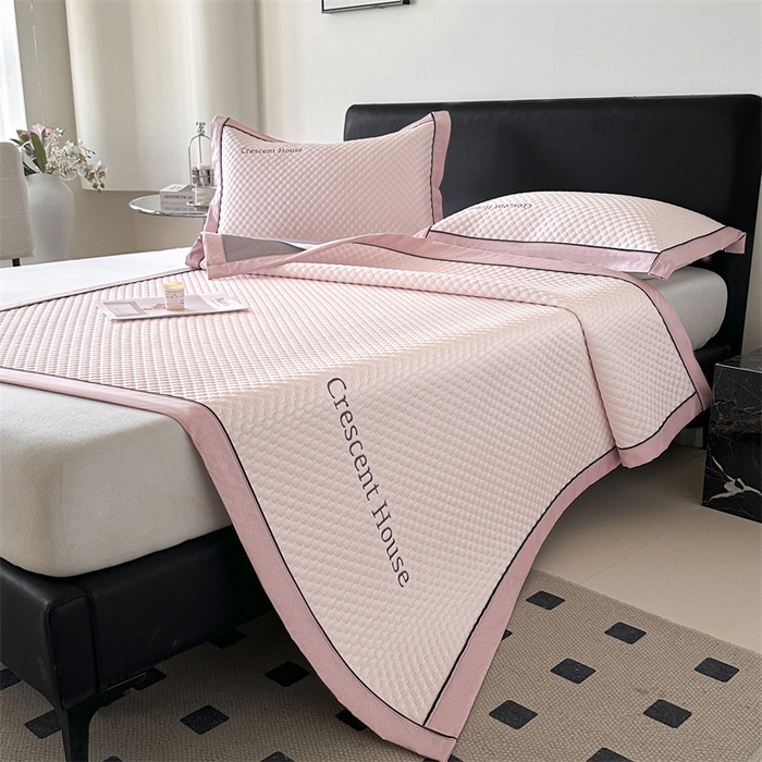 91家纺网 家纺一手货源 找家纺 笙意家纺 2025新款A类豆豆凉感软席席子凉席-赫拉 夏至-清新粉