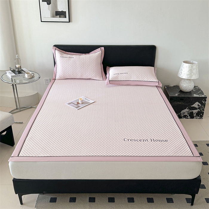 91家纺网 家纺一手货源 找家纺 笙意家纺 2025新款A类豆豆凉感软席席子凉席-赫拉 夏至-清新粉