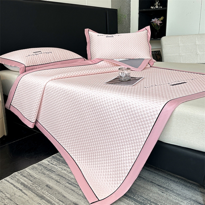 91家纺网 家纺一手货源 找家纺 笙意家纺 2025新款A类豆豆凉感软席席子凉席-赫拉 赫拉-清新粉