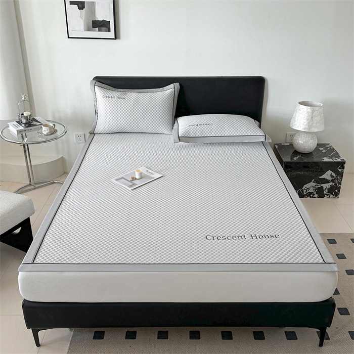 91家纺网 家纺一手货源 找家纺 笙意家纺 2025新款A类豆豆凉感软席席子凉席-赫拉 夏至-淡雅灰