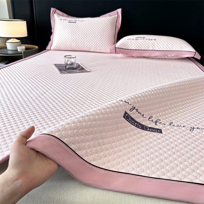 91家纺网 家纺一手货源 找家纺 笙意家纺 2025新款A类豆豆凉感软席席子凉席-赫拉 赫拉-清新粉