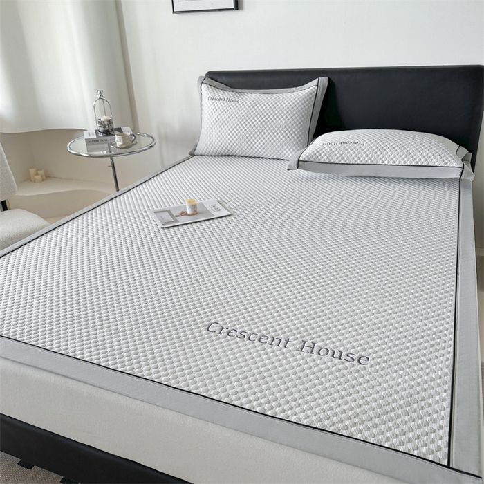 91家纺网 家纺一手货源 找家纺 笙意家纺 2025新款A类豆豆凉感软席席子凉席-赫拉 夏至-淡雅灰