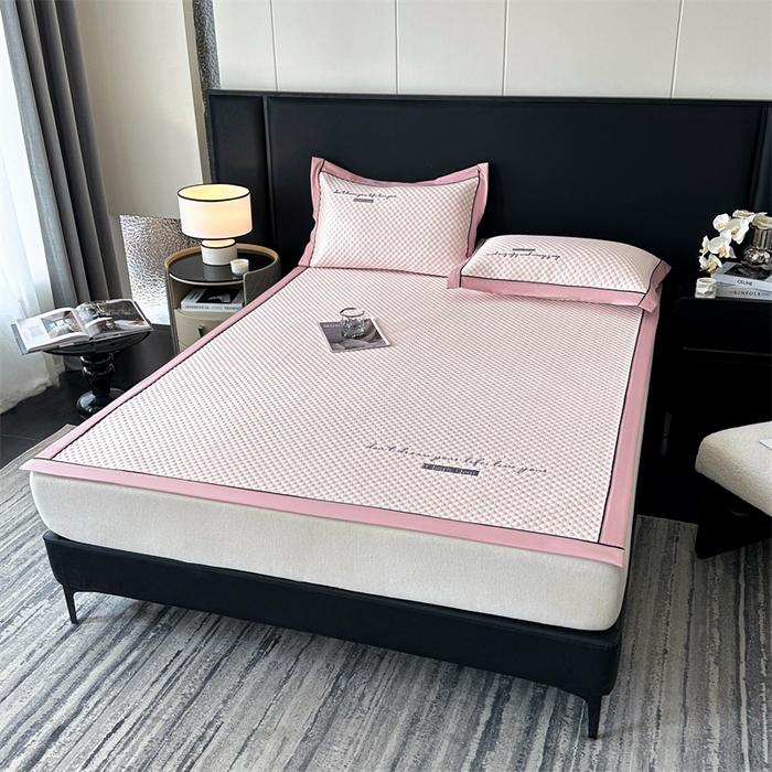 91家纺网 家纺一手货源 找家纺 笙意家纺 2025新款A类豆豆凉感软席席子凉席-赫拉 赫拉-清新粉