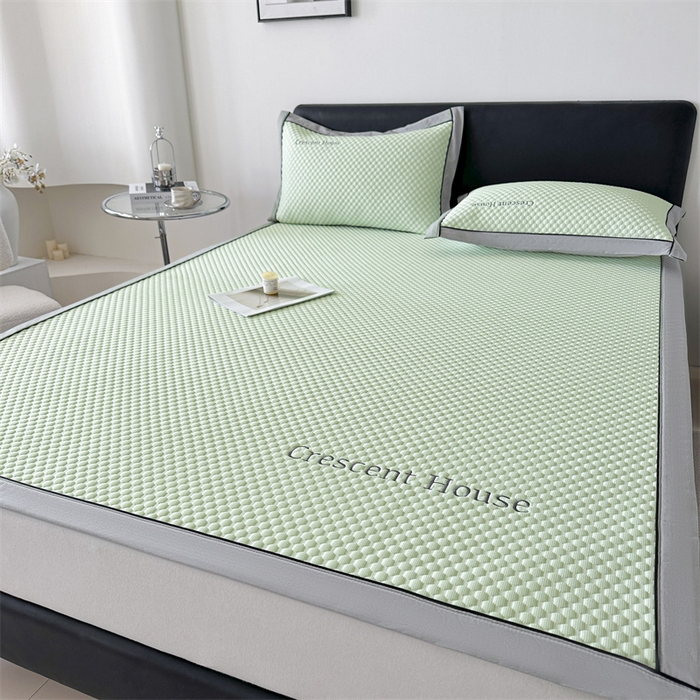 91家纺网 家纺一手货源 找家纺 笙意家纺 2025新款A类豆豆凉感软席席子凉席-赫拉 夏至-薄荷绿