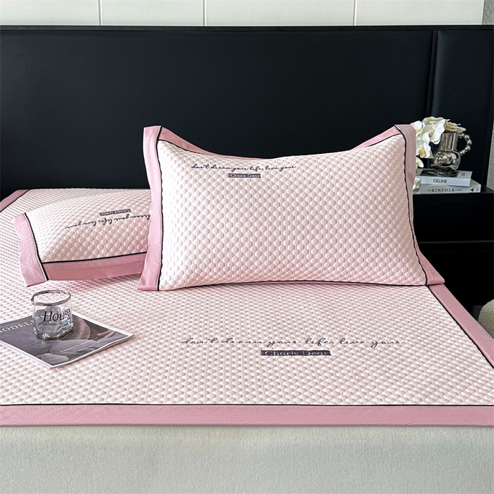 91家纺网 家纺一手货源 找家纺 笙意家纺 2025新款A类豆豆凉感软席席子凉席-赫拉 赫拉-清新粉