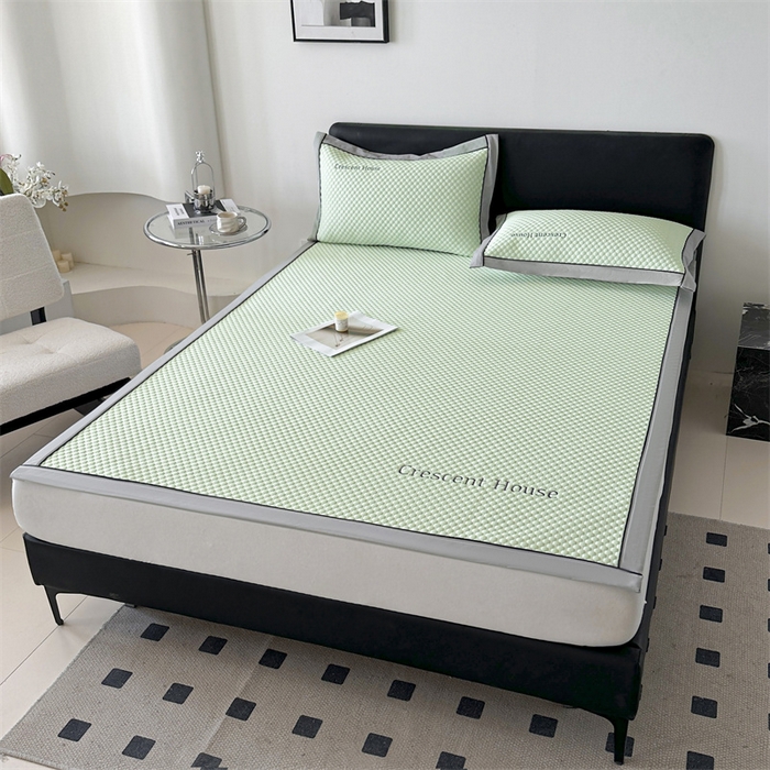 91家纺网 家纺一手货源 找家纺 笙意家纺 2025新款A类豆豆凉感软席席子凉席-赫拉 夏至-薄荷绿