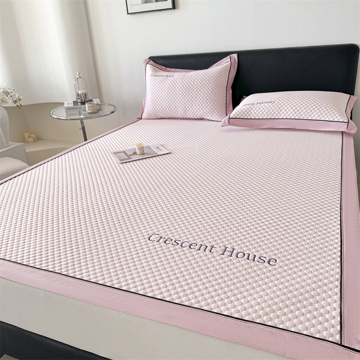 91家纺网 家纺一手货源 找家纺 笙意家纺 2025新款A类豆豆凉感软席席子凉席-夏至 夏至-清新粉