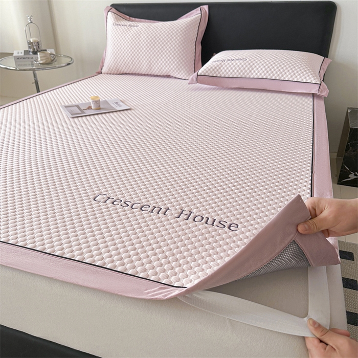 91家纺网 家纺一手货源 找家纺 笙意家纺 2025新款A类豆豆凉感软席席子凉席-夏至 夏至-清新粉