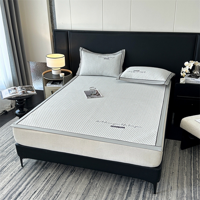 91家纺网 家纺一手货源 找家纺 笙意家纺 2025新款A类豆豆凉感软席席子凉席-夏至 赫拉-淡雅灰