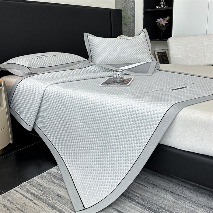 91家纺网 家纺一手货源 找家纺 笙意家纺 2025新款A类豆豆凉感软席席子凉席-夏至 赫拉-淡雅灰