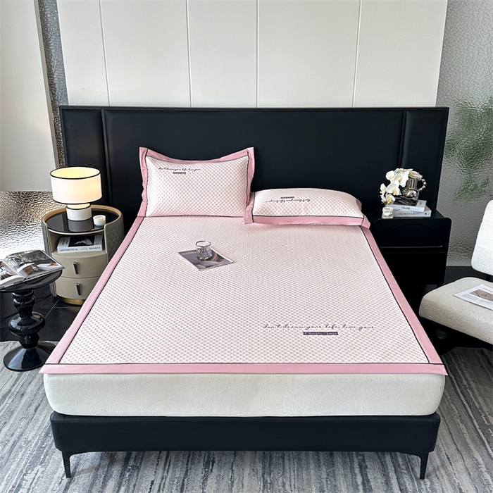 91家纺网 家纺一手货源 找家纺 笙意家纺 2025新款A类豆豆凉感软席席子凉席-夏至 赫拉-清新粉