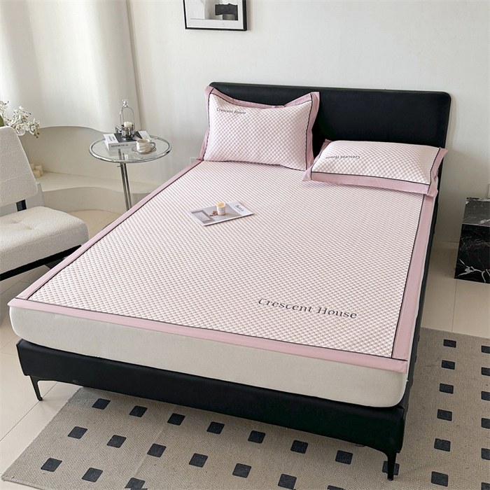 91家纺网 家纺一手货源 找家纺 笙意家纺 2025新款A类豆豆凉感软席席子凉席-夏至 夏至-清新粉