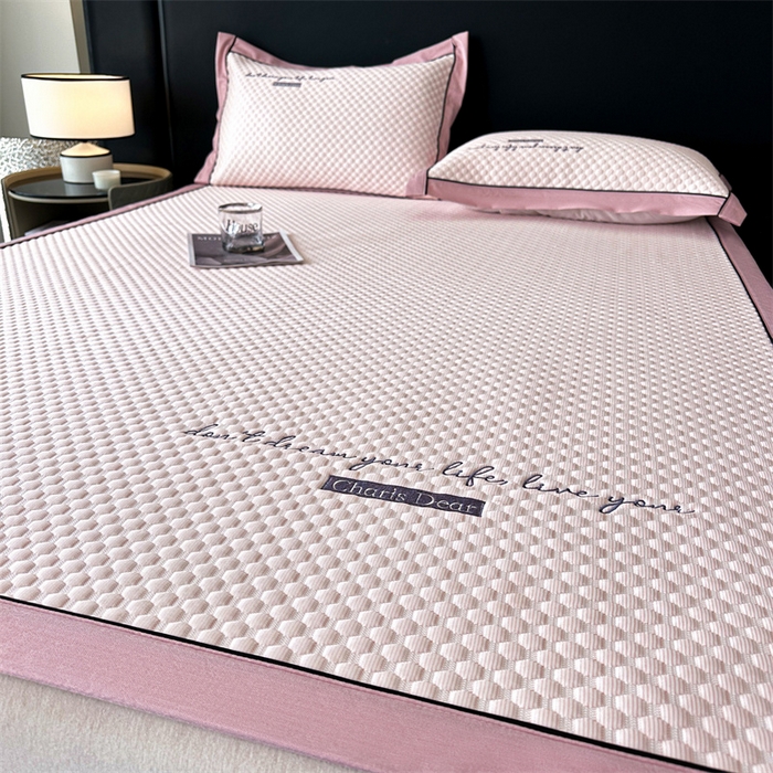 91家纺网 家纺一手货源 找家纺 笙意家纺 2025新款A类豆豆凉感软席席子凉席-夏至 赫拉-清新粉