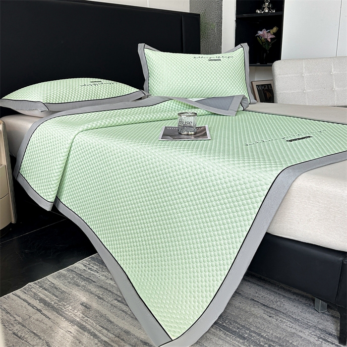 91家纺网 家纺一手货源 找家纺 笙意家纺 2025新款A类豆豆凉感软席席子凉席-夏至 赫拉-薄荷绿