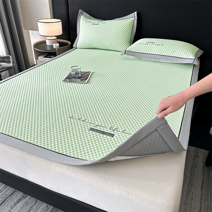 91家纺网 家纺一手货源 找家纺 笙意家纺 2025新款A类豆豆凉感软席席子凉席-夏至 赫拉-薄荷绿