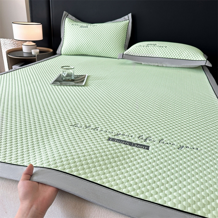 91家纺网 家纺一手货源 找家纺 笙意家纺 2025新款A类豆豆凉感软席席子凉席-夏至 赫拉-薄荷绿