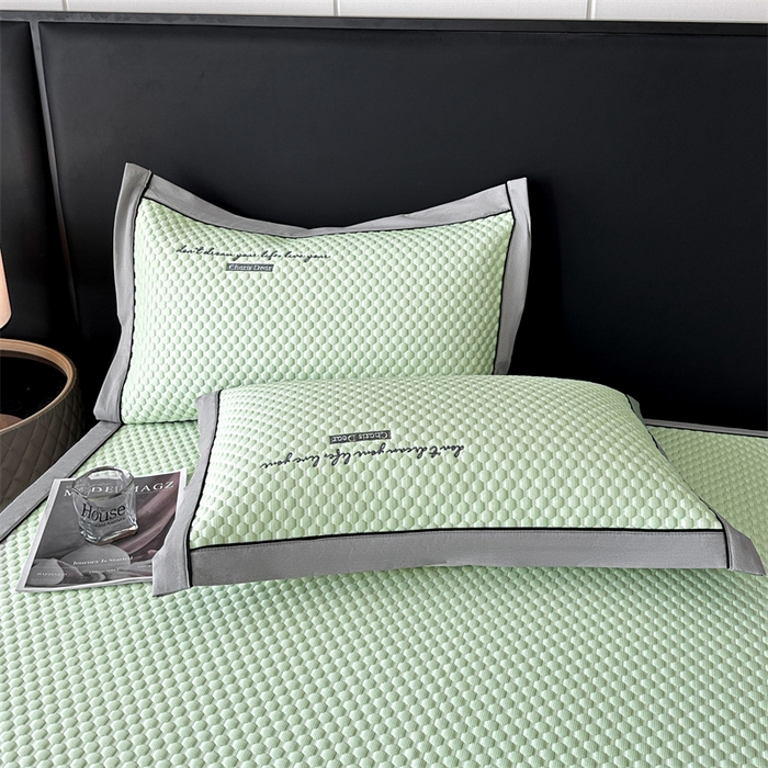 91家纺网 家纺一手货源 找家纺 笙意家纺 2025新款A类豆豆凉感软席席子凉席-夏至 赫拉-薄荷绿