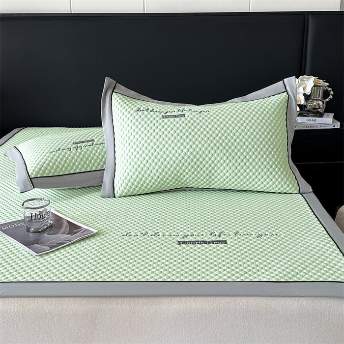 91家纺网 家纺一手货源 找家纺 笙意家纺 2025新款A类豆豆凉感软席席子凉席-夏至 赫拉-薄荷绿