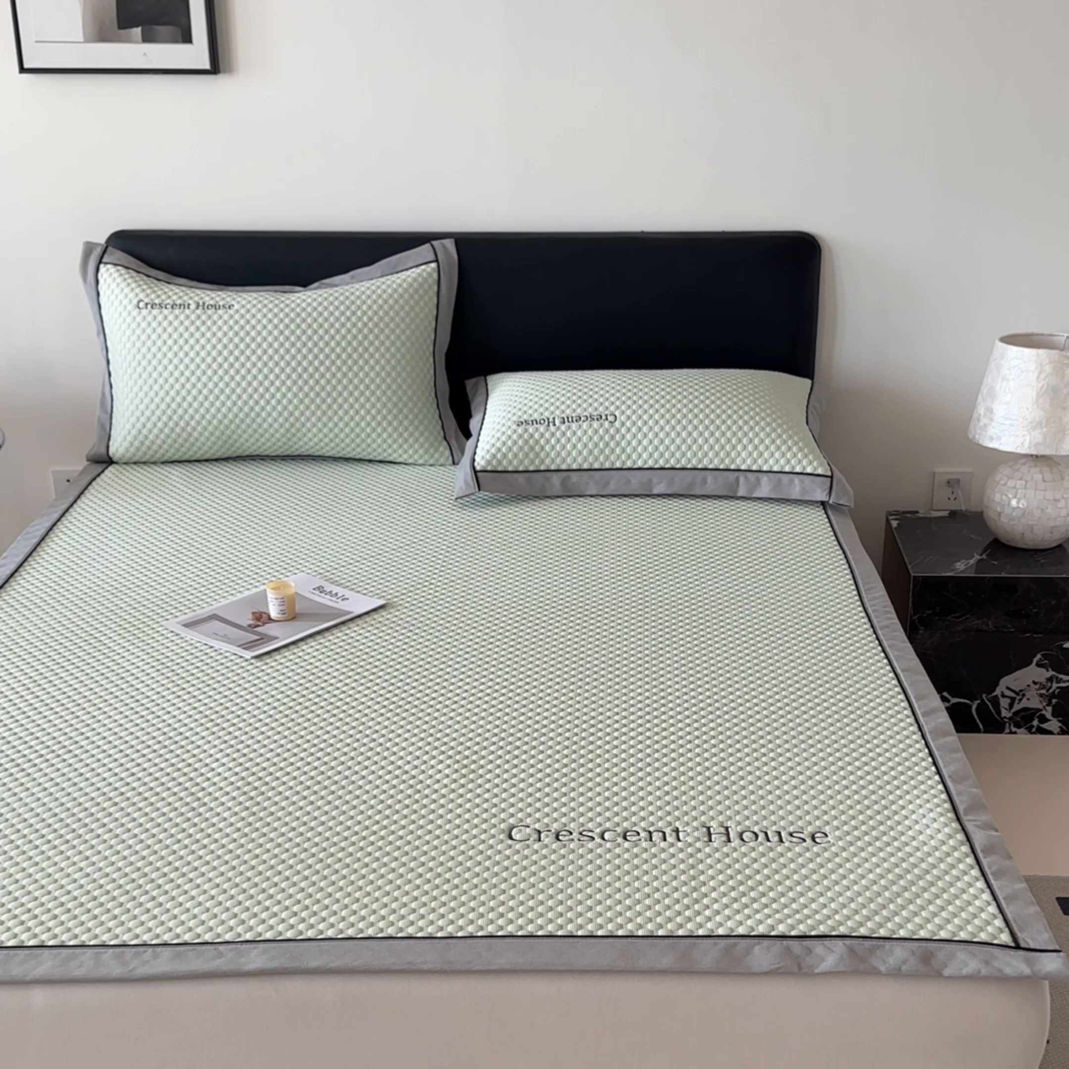 91家纺网 家纺一手货源 找家纺 笙意家纺 2025新款A类豆豆凉感软席席子凉席-夏至 夏至-薄荷绿